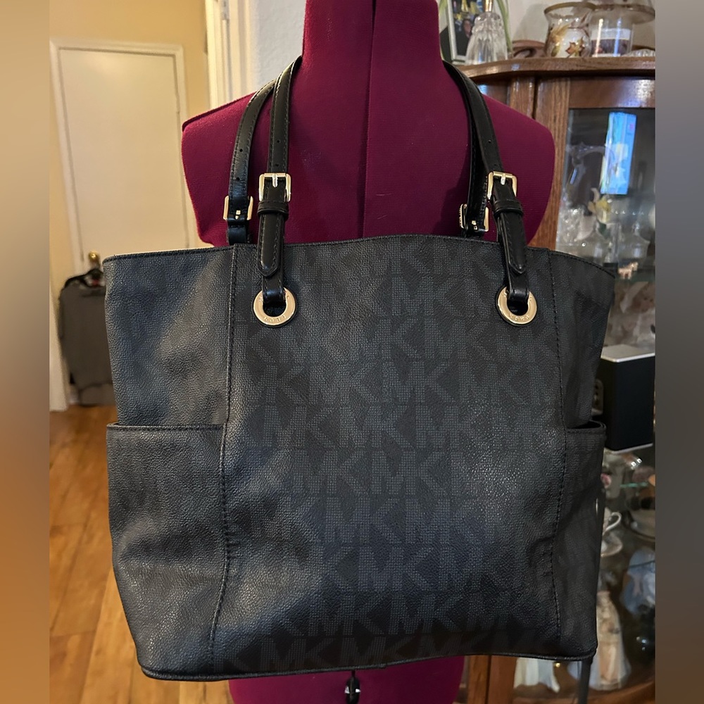 Micheal Kors Large Black Logo Tote Bag